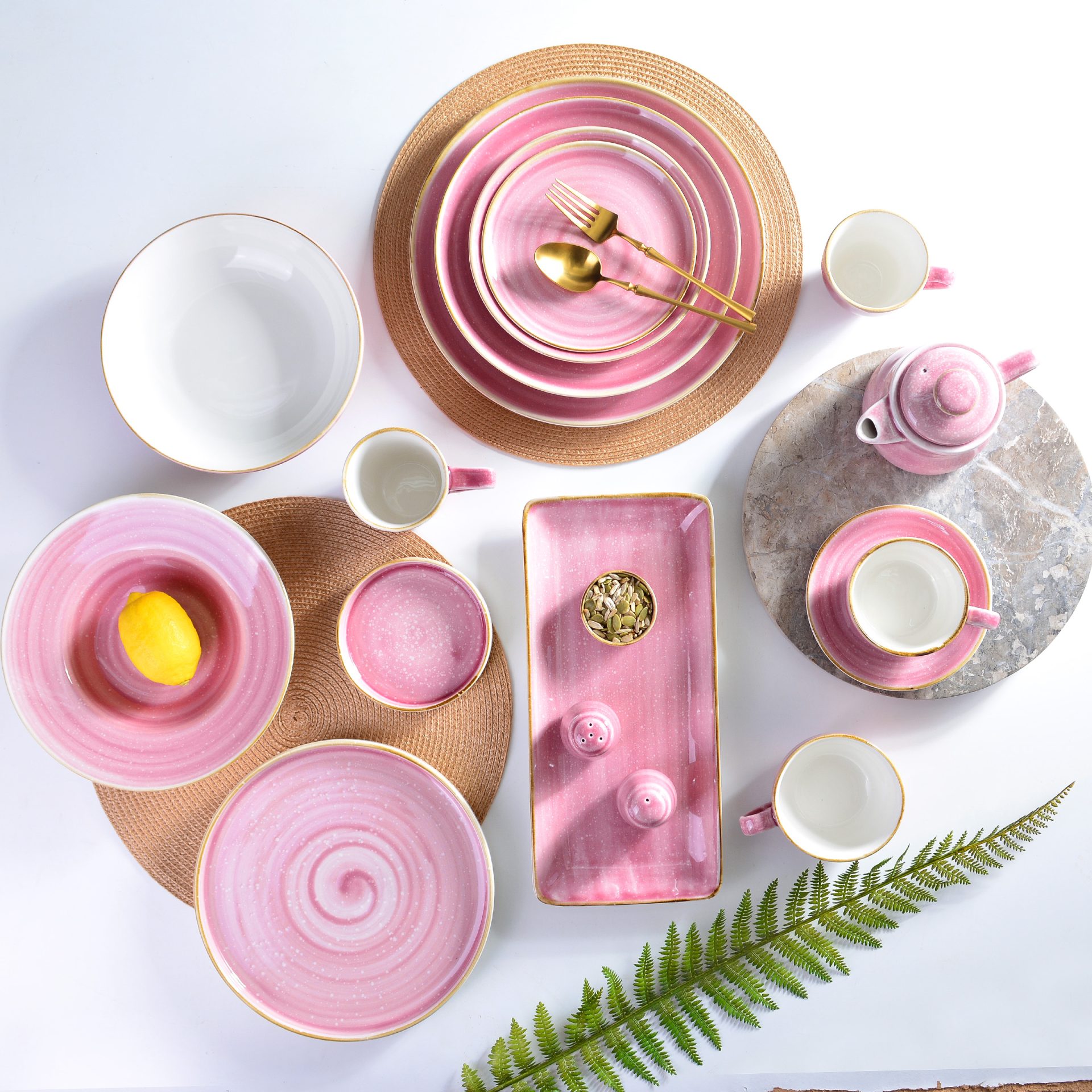 sango pink java plate bowl side crockery