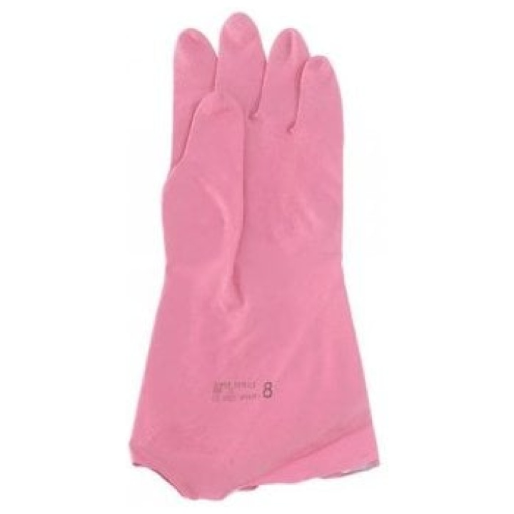 catering essentials rubber gloves pink medium p62905 67087 image