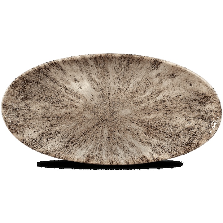 churchill studio prints stone chefs oval plate zircon brown 299mm pk 12 p56695 61163 image