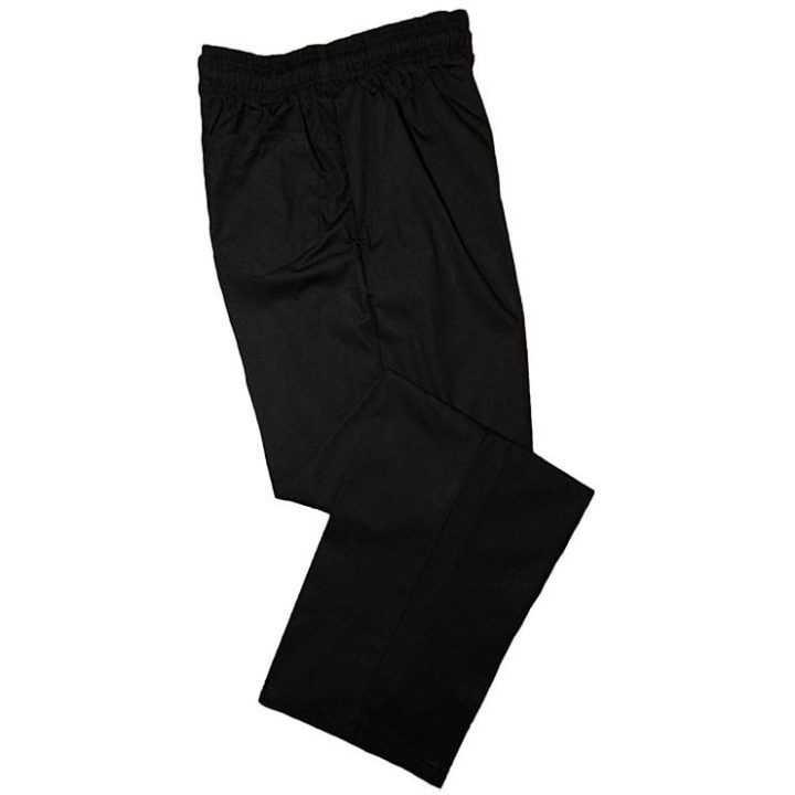 pegasus black baggy drawstring chefs trousers p62582 66725 image