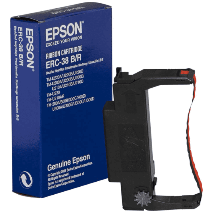 Epson ERC 38 C43S015376 Original Black Red Fabric Ribbon 70778 1