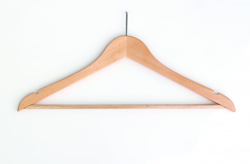 Light Wood Hanger   Trouser Bar  Skirt Notch with Security Pin