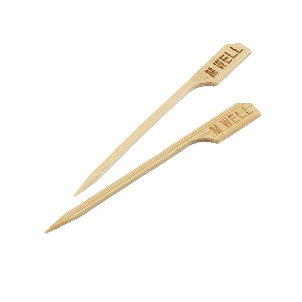 Bamboo Steak Markers 9cm/3.5" Medium Well (100pcs)