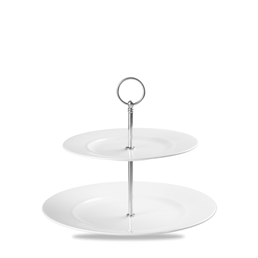 Alc Ambience White Two Tier Plate Stand Top Plate