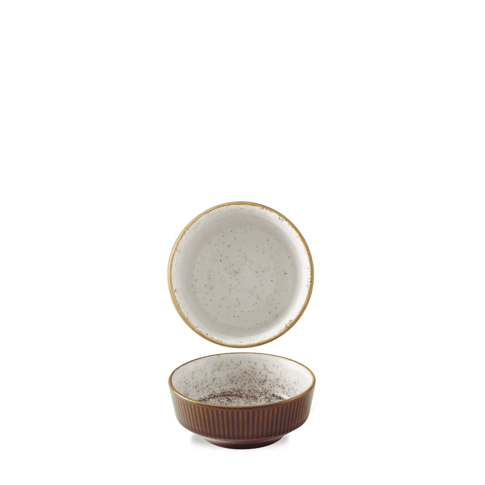 Cinnamon Brown Barley White Kochi Shallow Bowl 26cl (9oz)