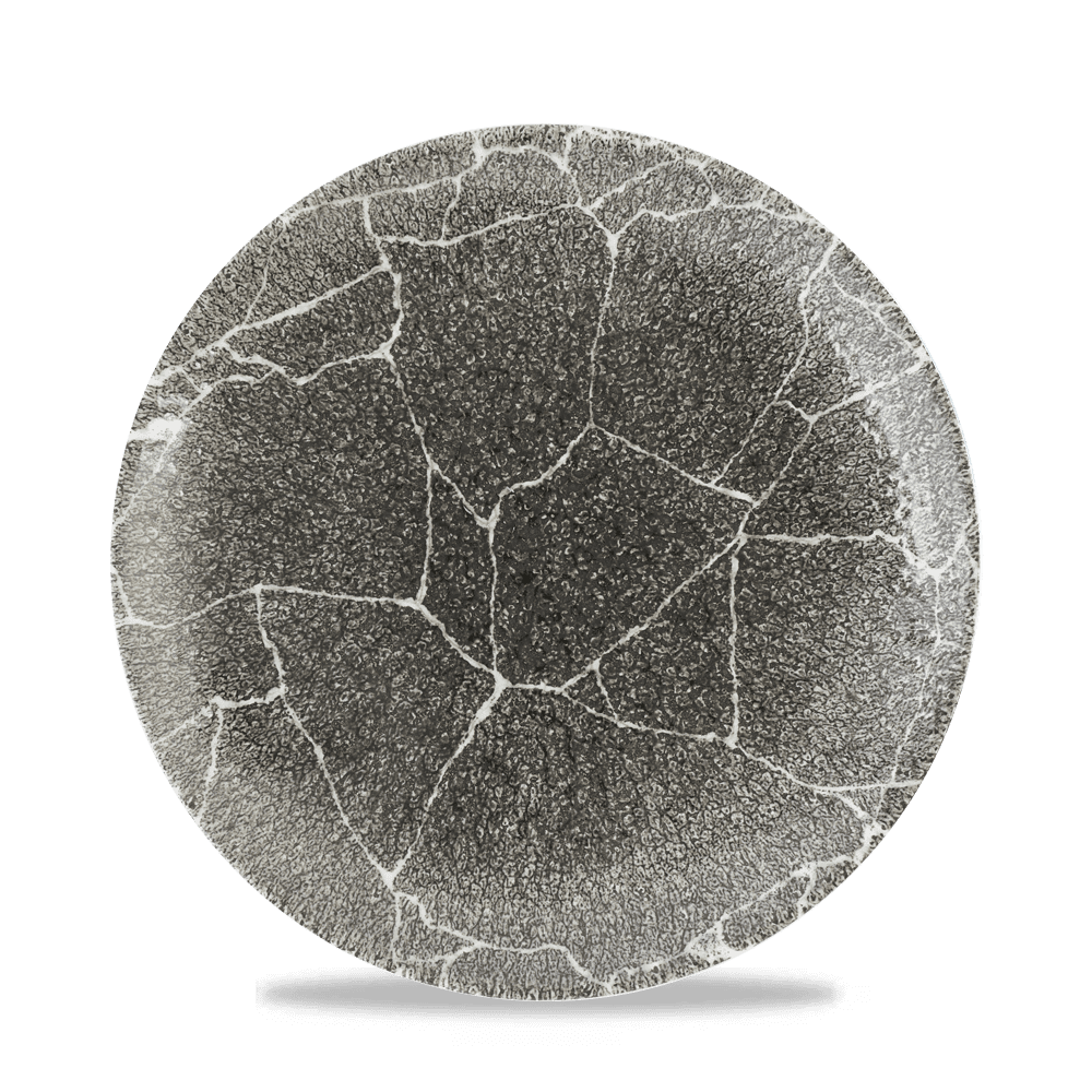 Kintsugi Quartz Black Coupe Plate 21.7cm