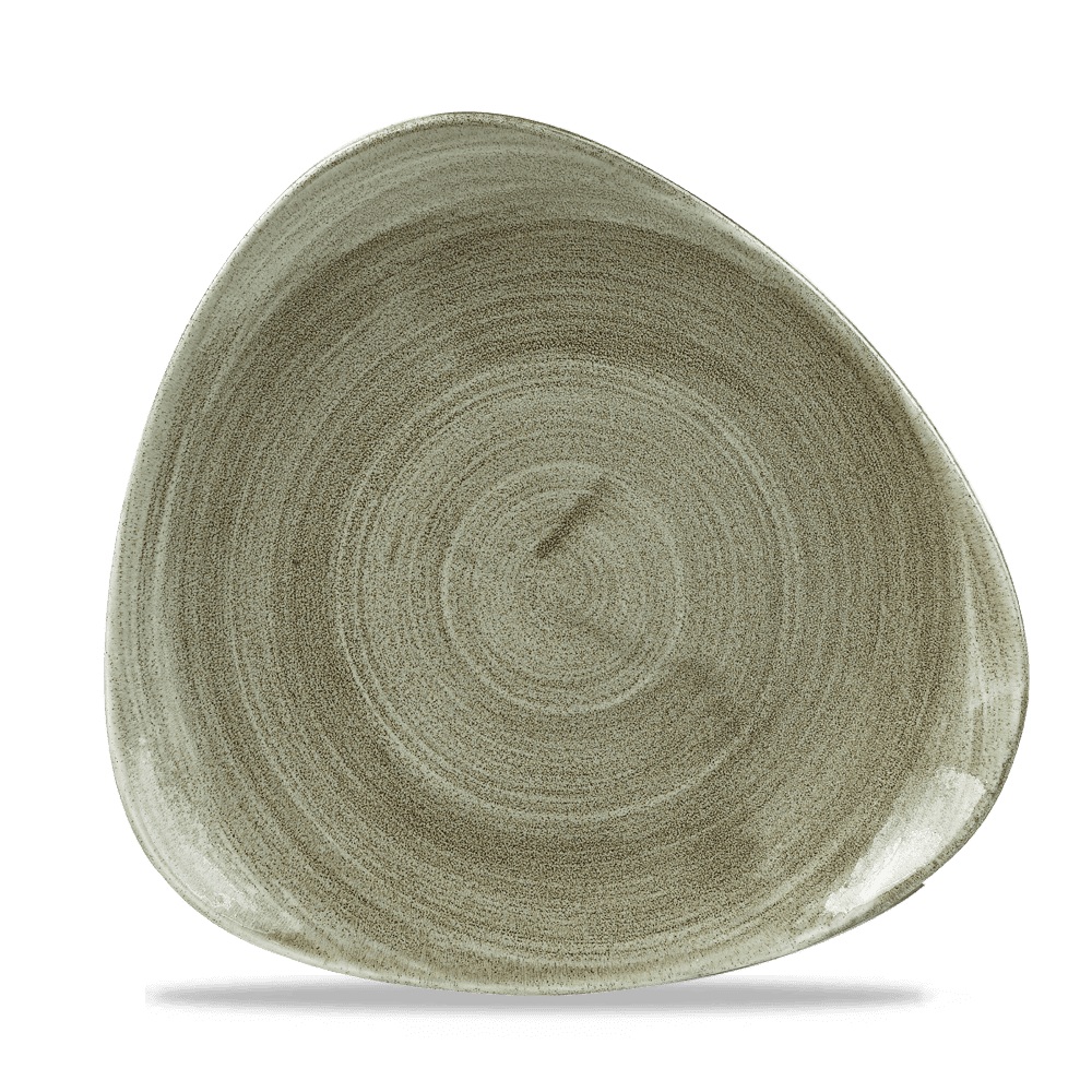 Stonecast Patina Triangle Plate Burnished Green 26.5cm