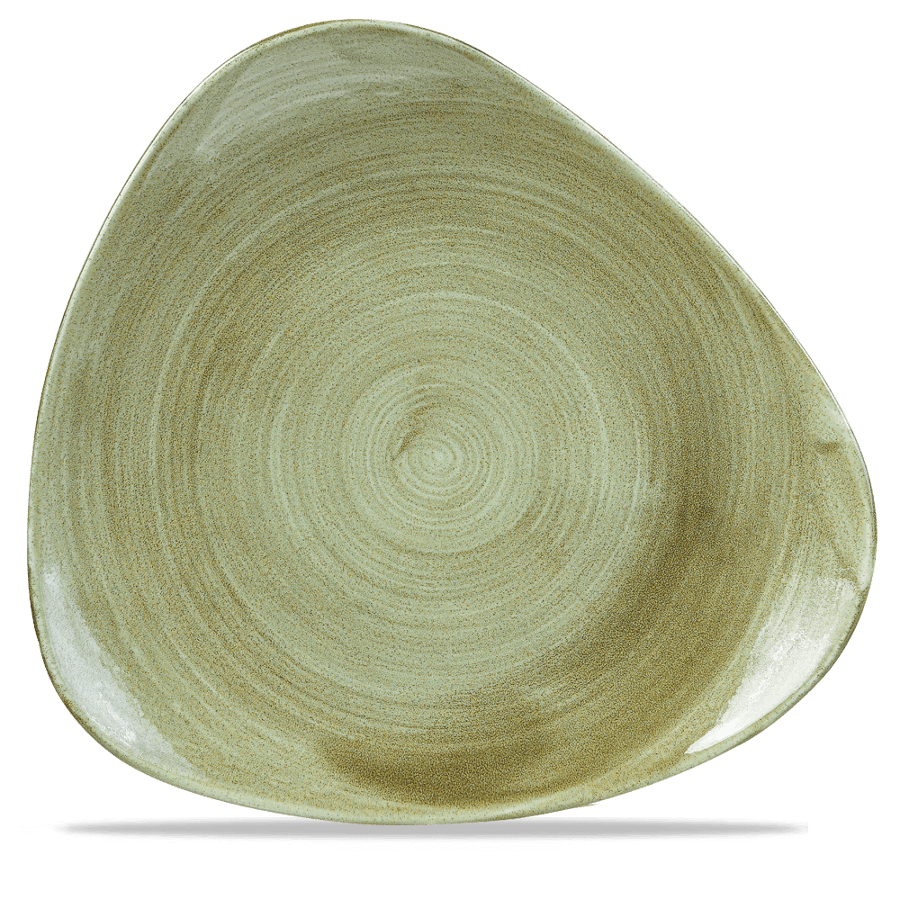 Stonecast Patina Burnished Green Triangle Plate 31.1cm