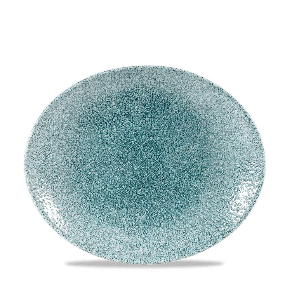 Raku Jade Green Orbit Oval Coupe Plate 27x22.9cm