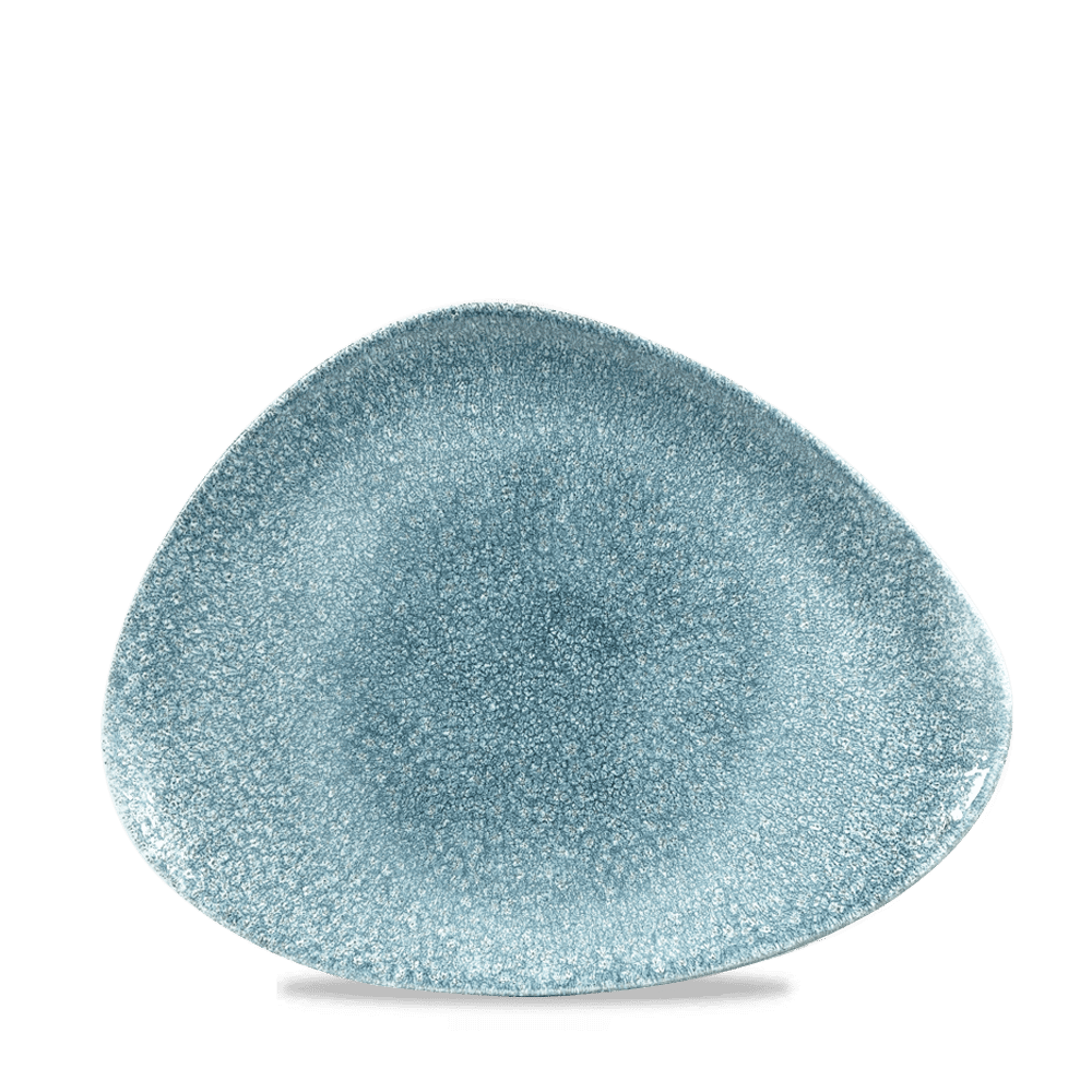 Raku Topaz Blue Triangle Chefs Plate 26.5x20.5cm