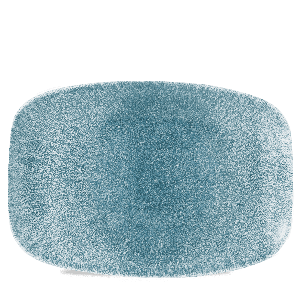 Raku Topaz Blue Oblong Platter 34.4x23.4cm