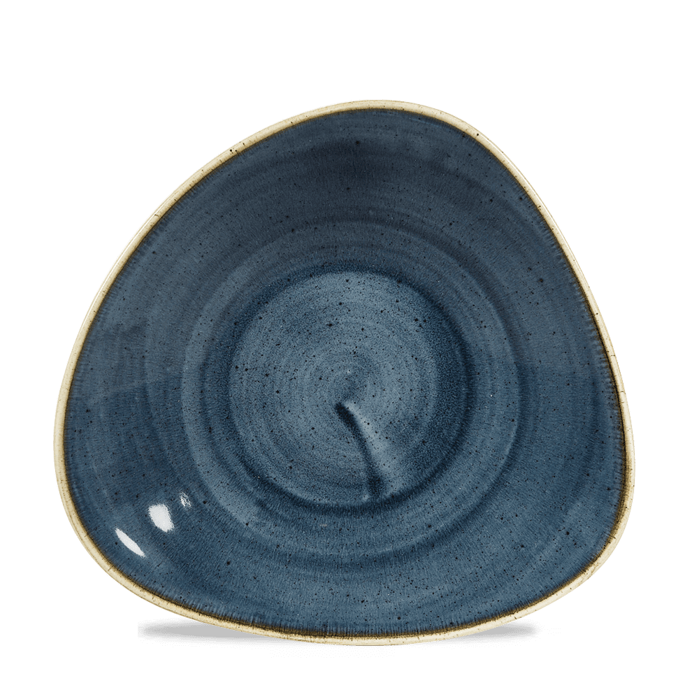 Stonecast Blueberry Triangle Shallow Bowl 27.2x26.7cm