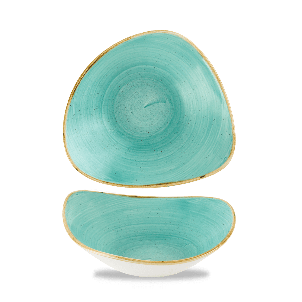 Stonecast Mint Triangle Bowl 23.5cm