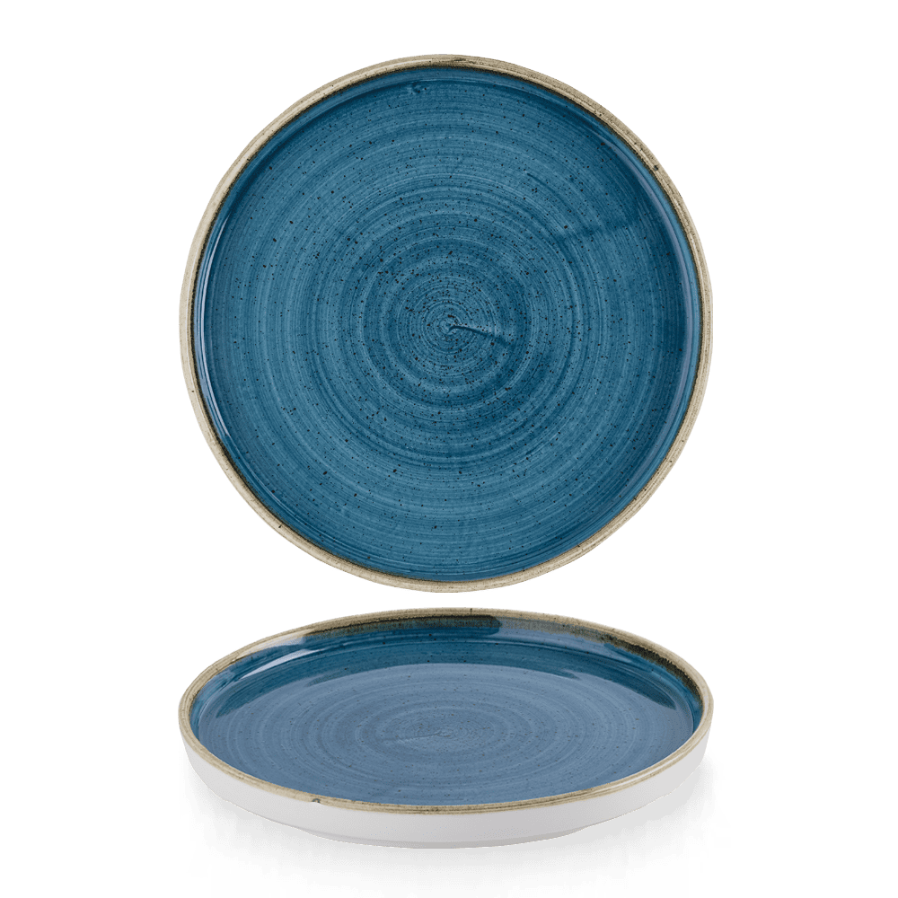 Stonecast Java Blue Walled Plate 26cm