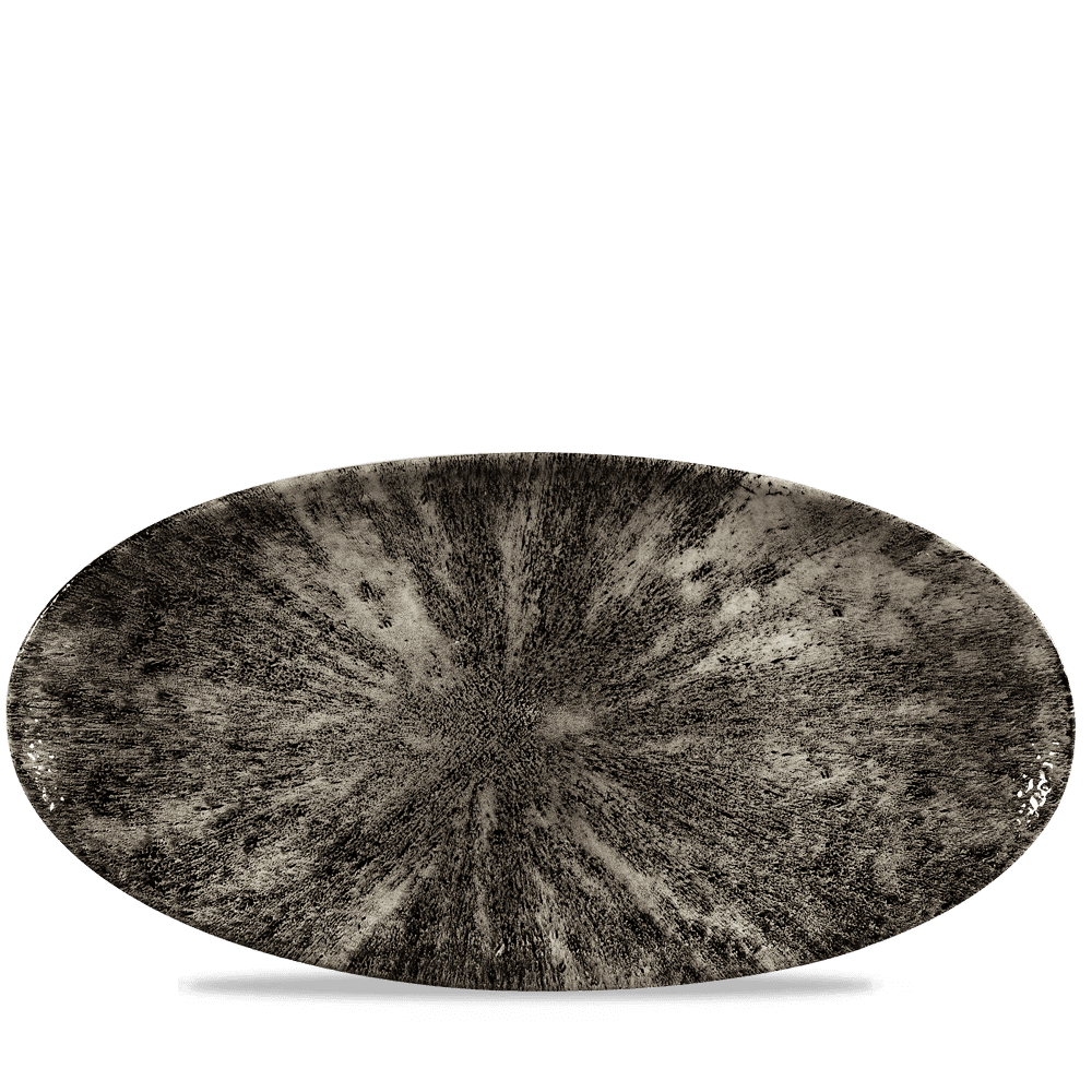 Stone Chefs Oval Plate Quartz Black 34.7x17.3cm