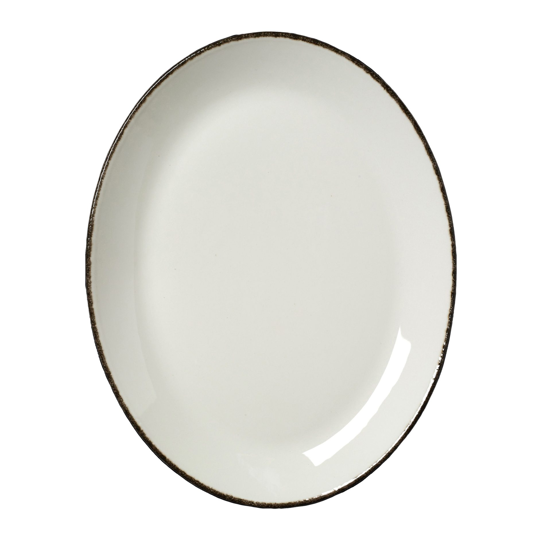 Charcoal Dapple Oval Plate Coupe 30.5cm
