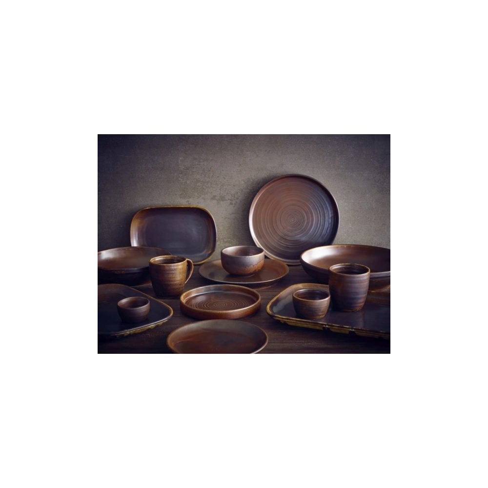 Terra Rustic Copper Vitrified PorcelainPresentation Plate 18cm - Image 4