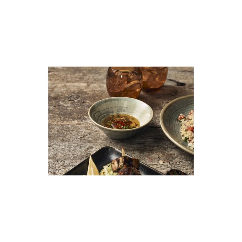 Terra Matt Grey Vitrified Porcelain Conical Bowl 14cm - Image 2