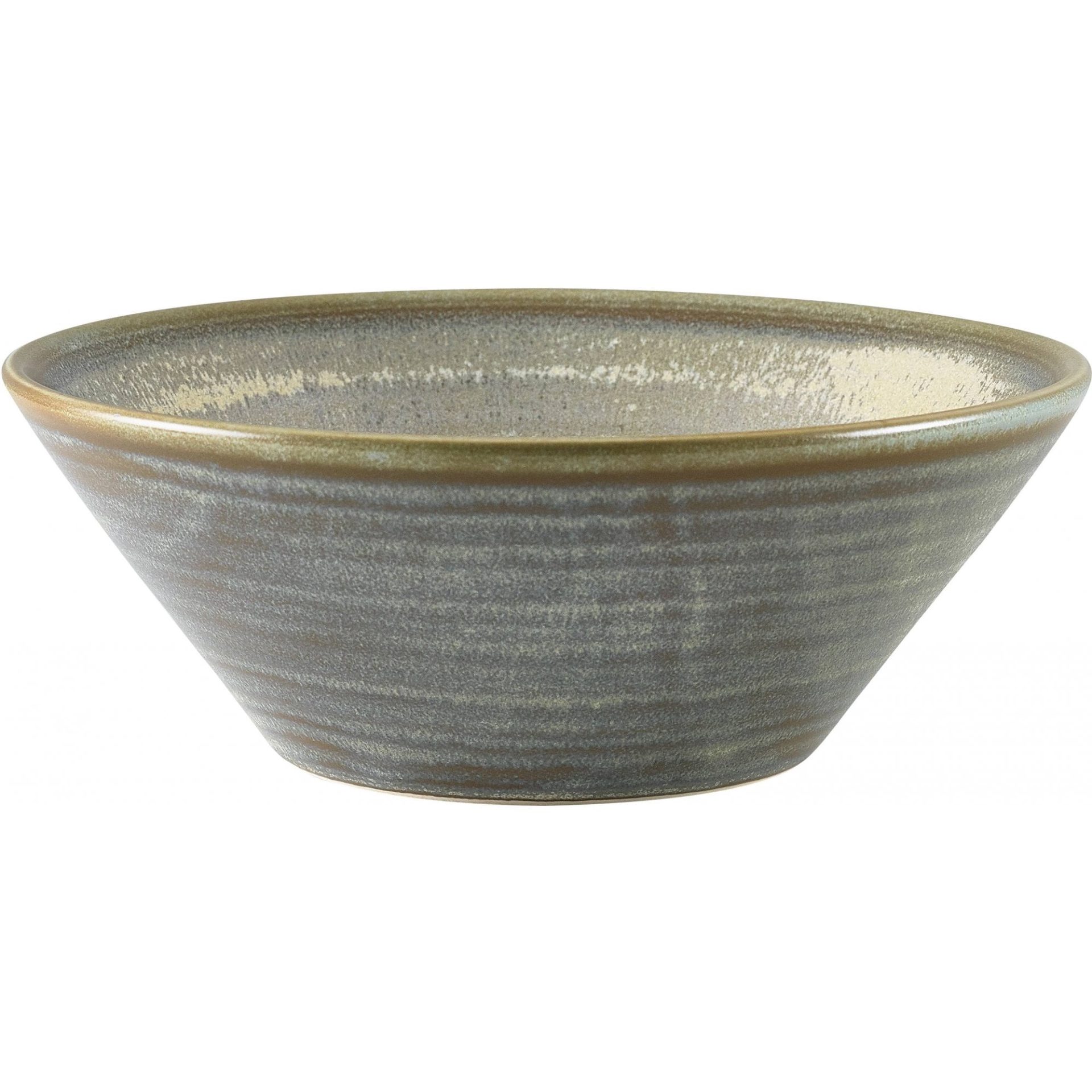 Terra Matt Grey Vitrified Porcelain Conical Bowl 16cm