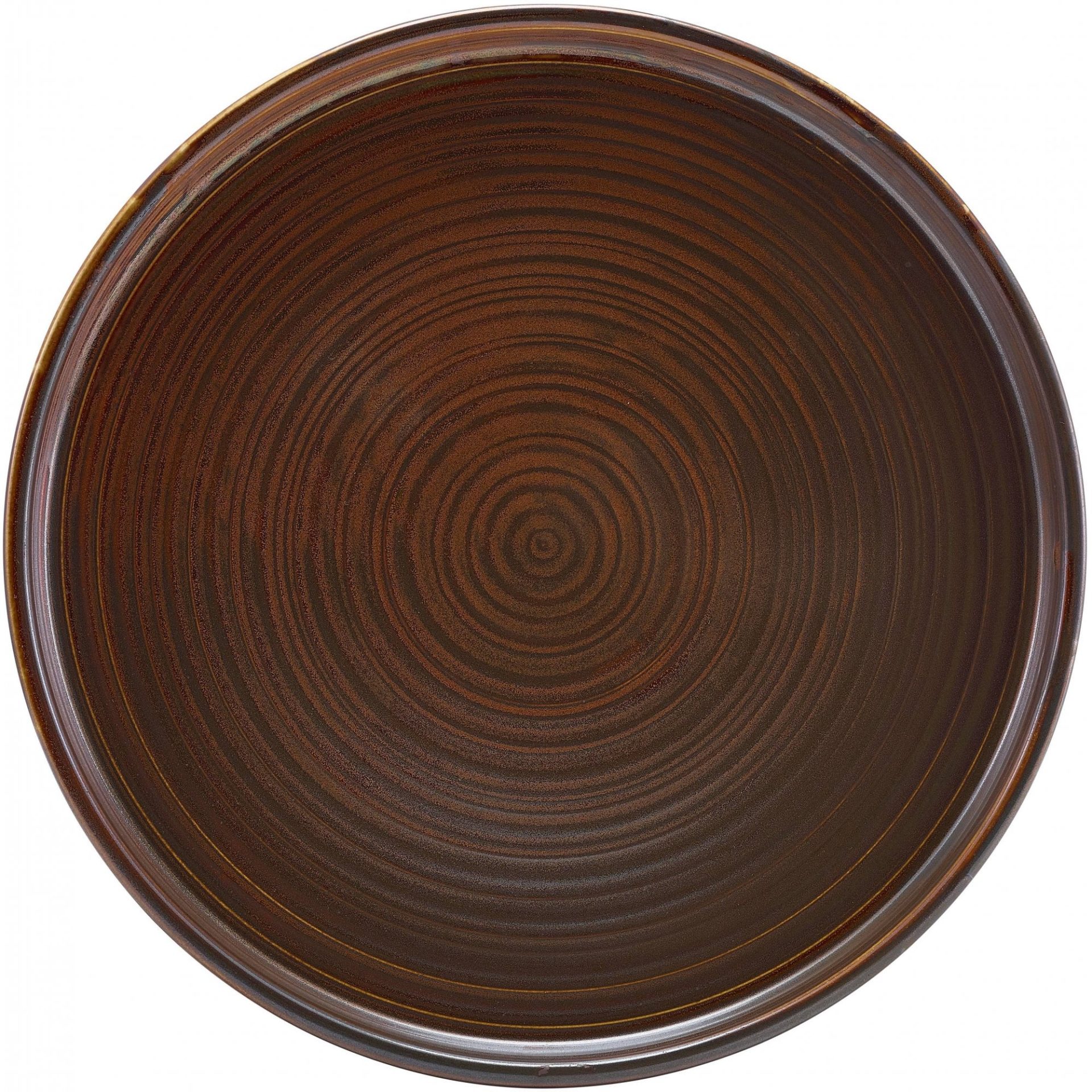 Terra Rustic Copper Vitrified PorcelainLow Presentation Plate 25cm