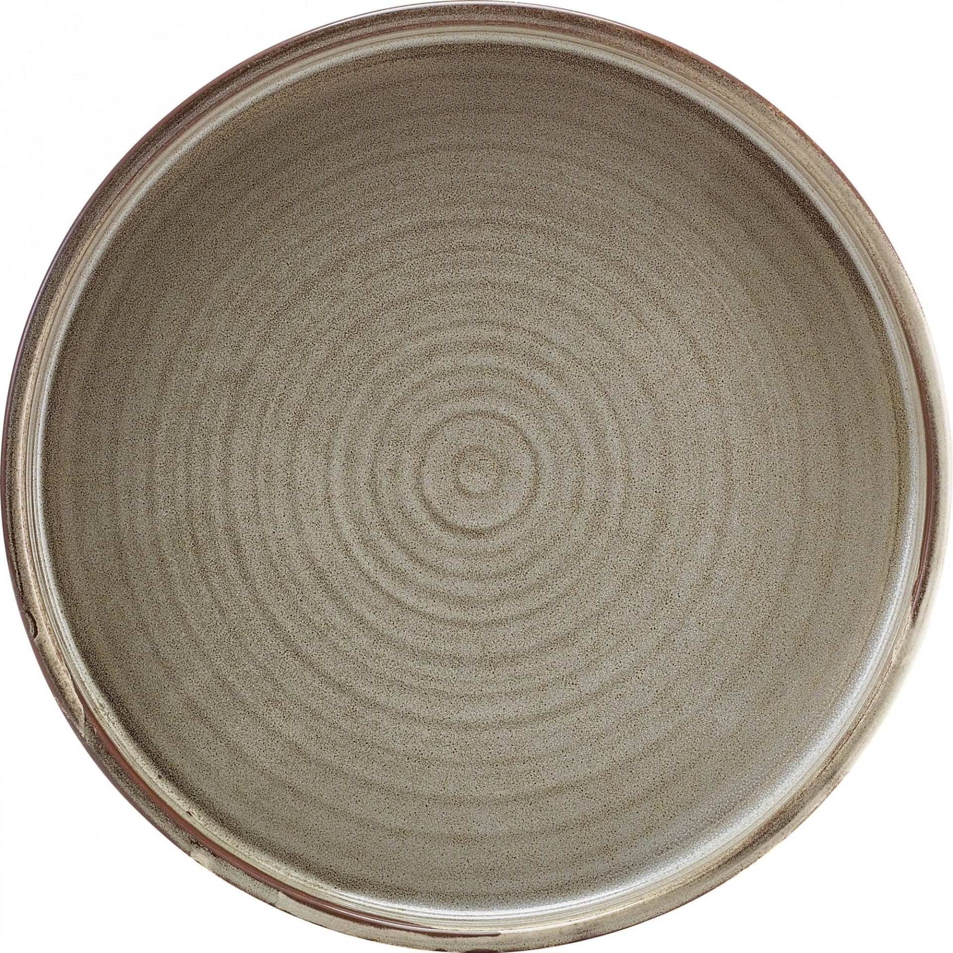 Terra Grey Vitrified Porcelain Low Presentation Plate 18cm