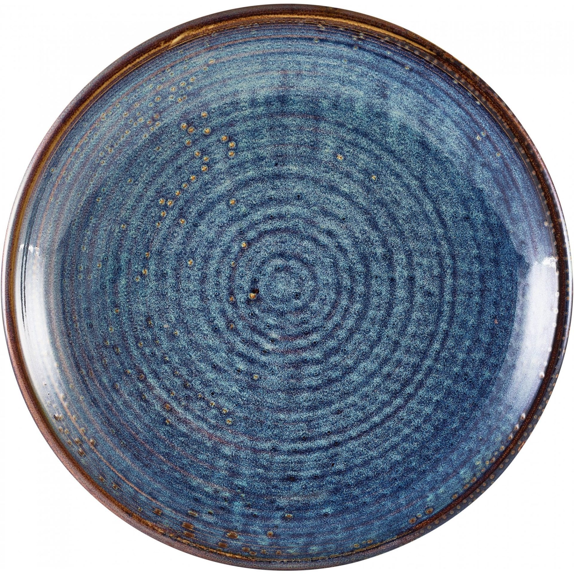 Terra Aqua Blue Vitrified Porcelain Deep Coupe Plate 25cm