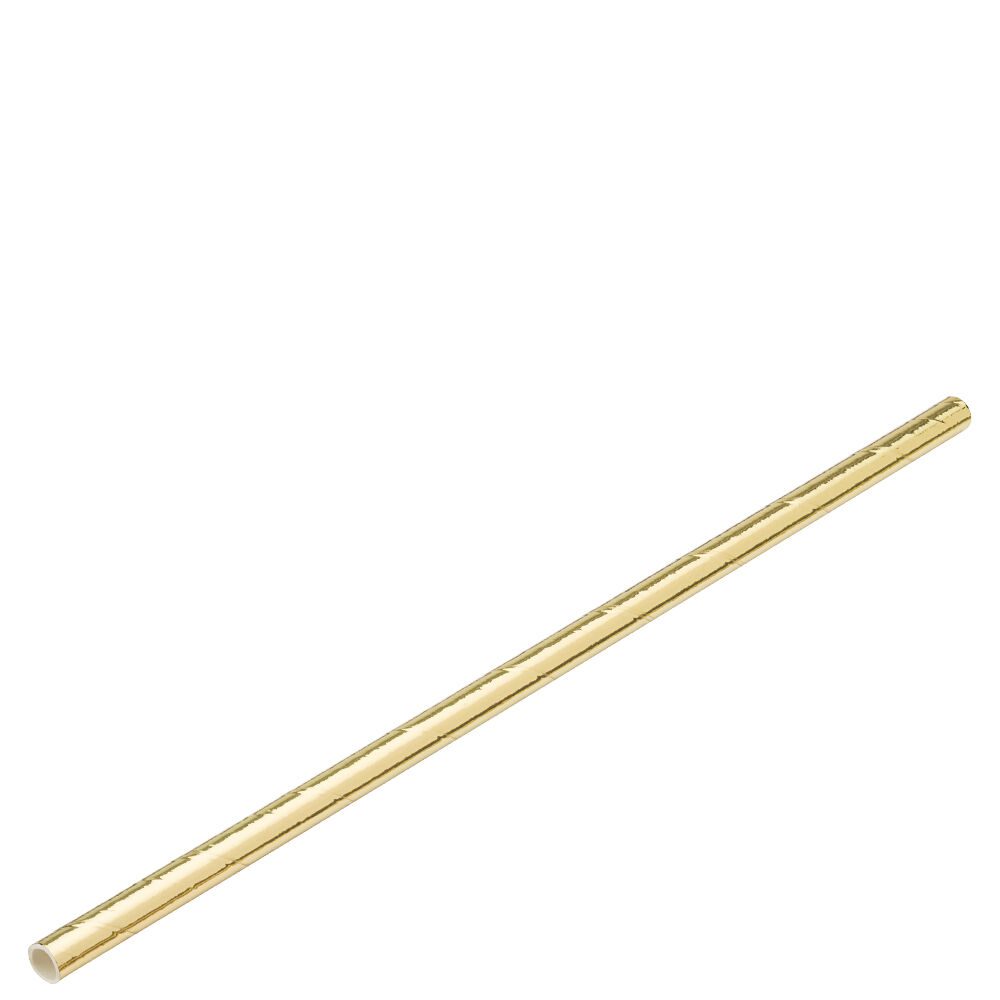 Paper Solid Gold Straw 8" (20cm)