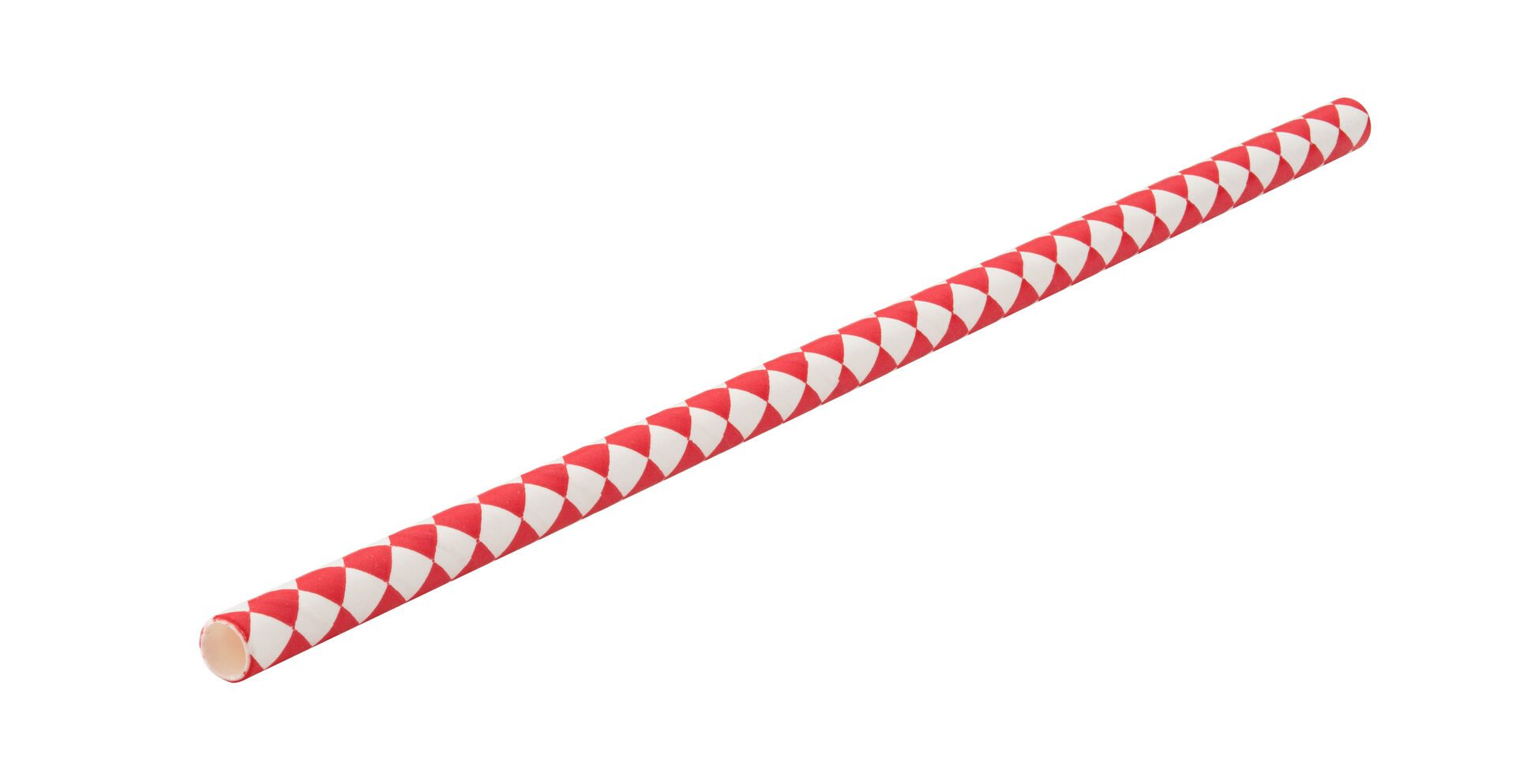 Paper Chequered Red Straw 8" (20cm) - Box of 250