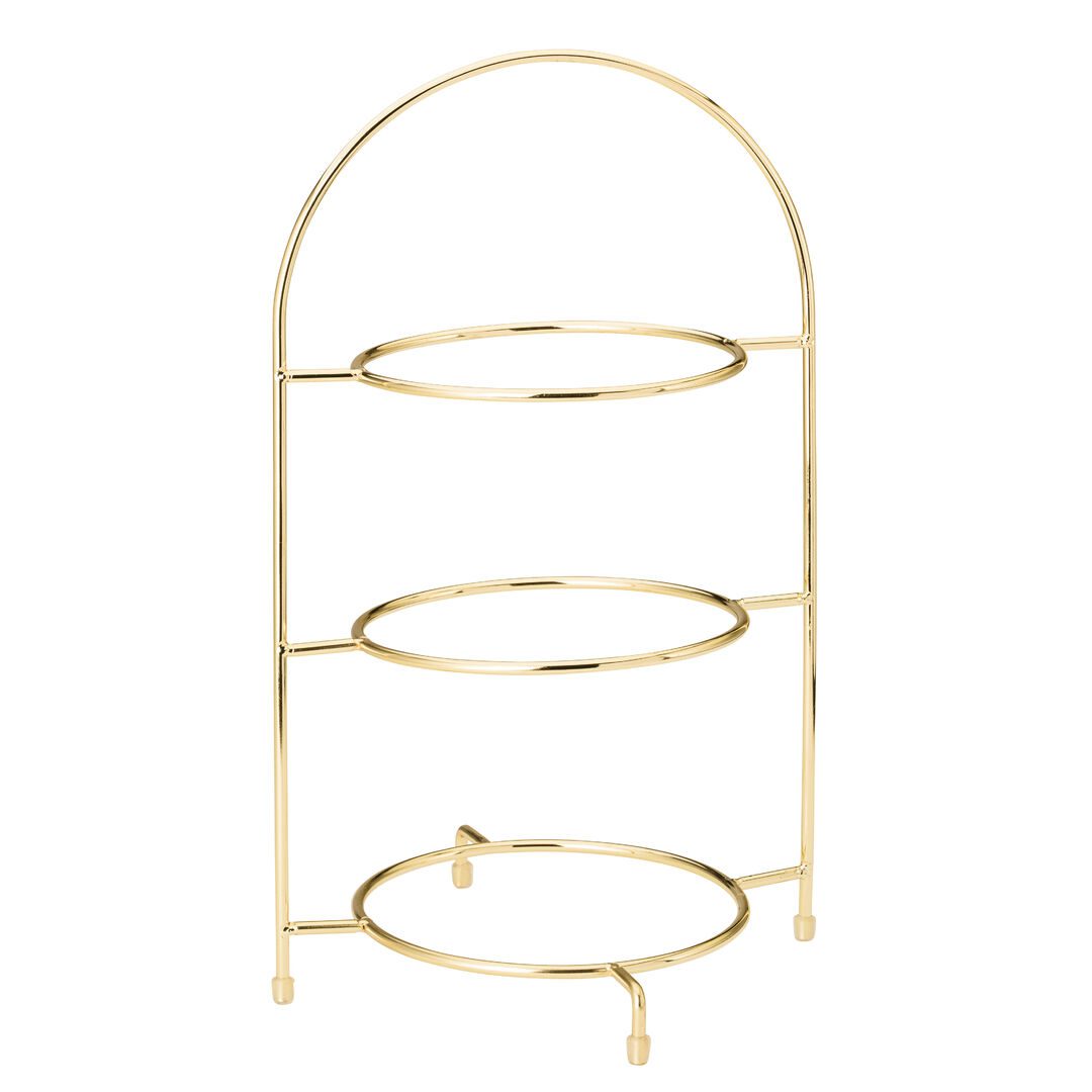 Gold 3 Tier Plate Stand 16.5" (42cm)