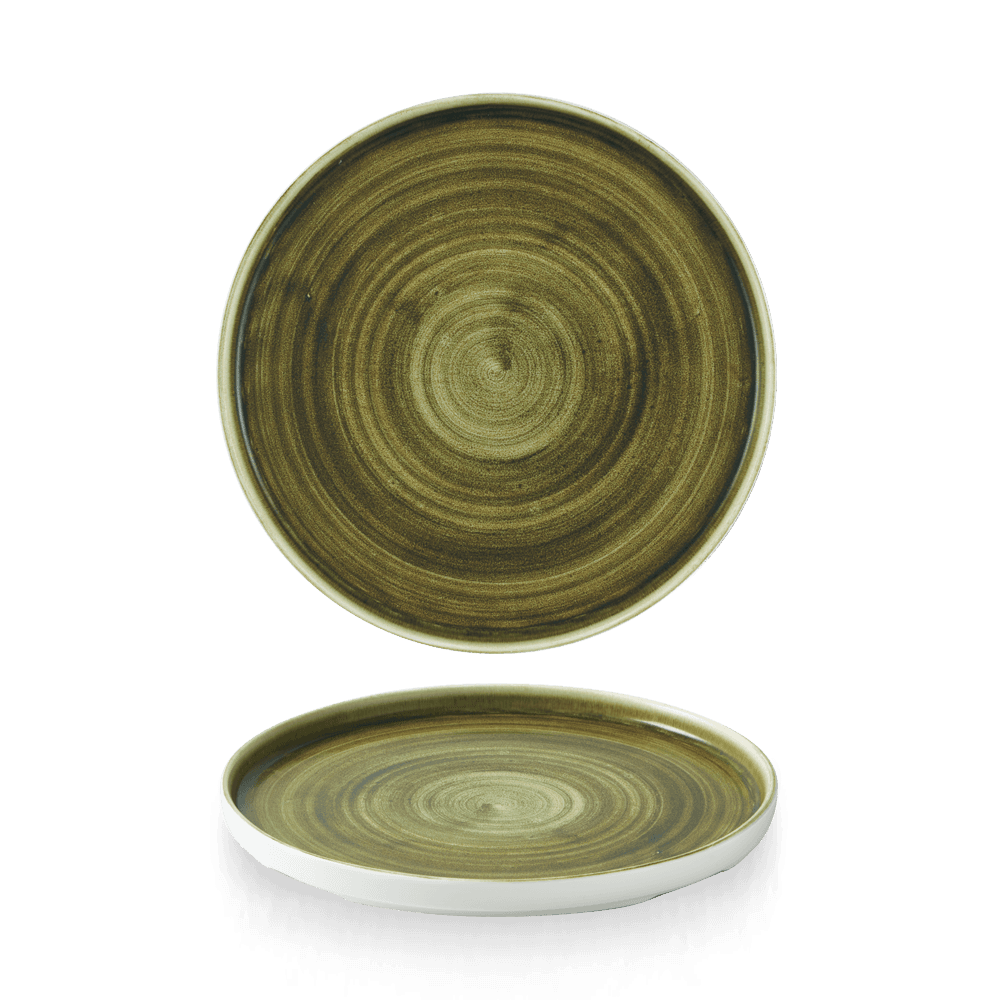 Stonecast Plume Green Walled Plate 8.67"