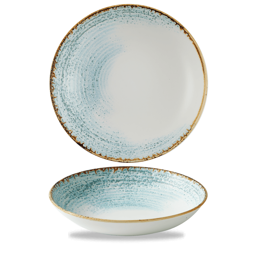 Homespun Accents Aquamarine Evolve Coupe Bowl 9.75"