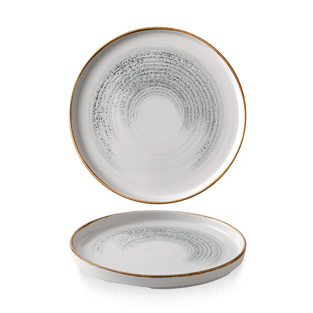 Homespun Accents Jasper Grey Walled Plate 8.67"