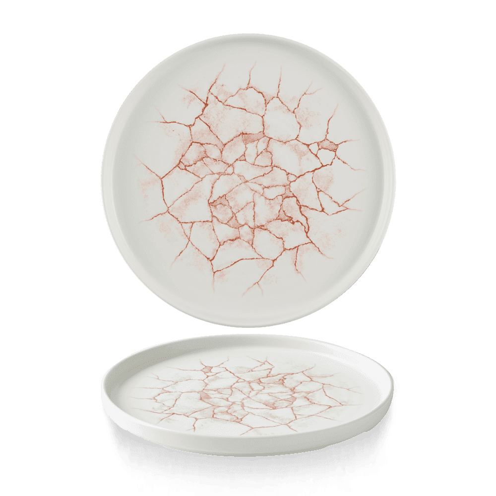 Studio Prints Kintsugi Coral Walled Plate 10 2/8"
