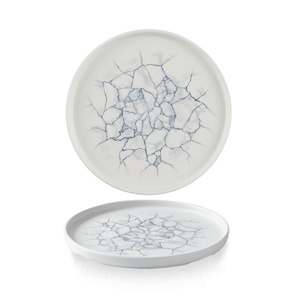 Studio Prints Kintsugi Pearl Grey Walled Plate 8.67"