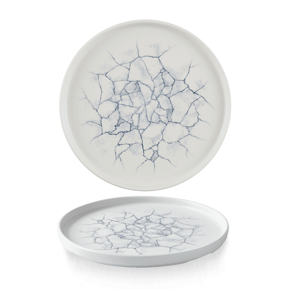 Studio Prints Kintsugi Pearl Grey Walled Plate 10 2/8"