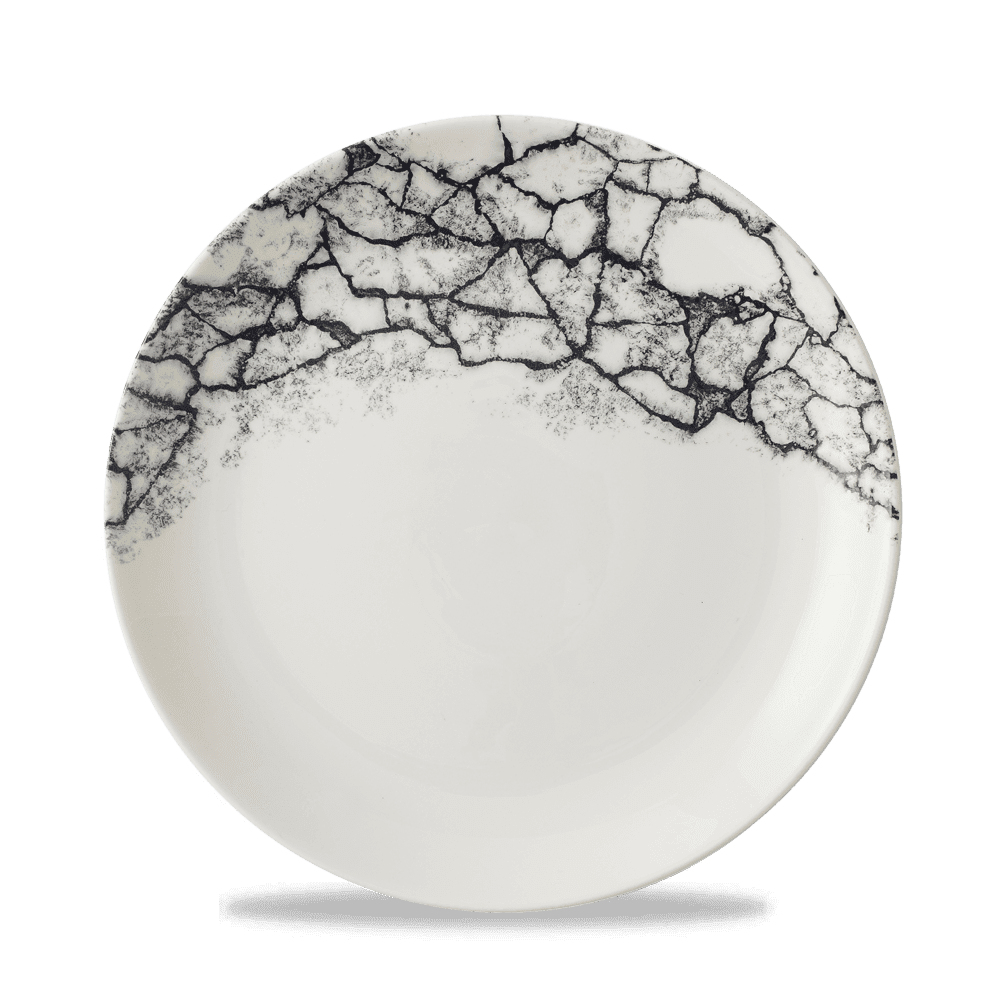 Kintsugi Accents Quartz Black Evolve Coupe Plate 8.67"