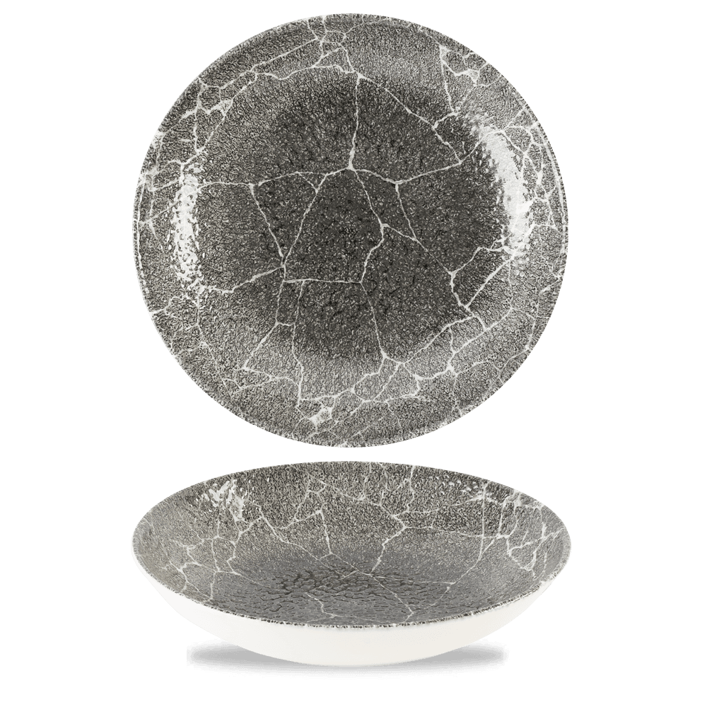Kintsugi Reverse Quartz Black Evolve Coupe Bowl 9.75"