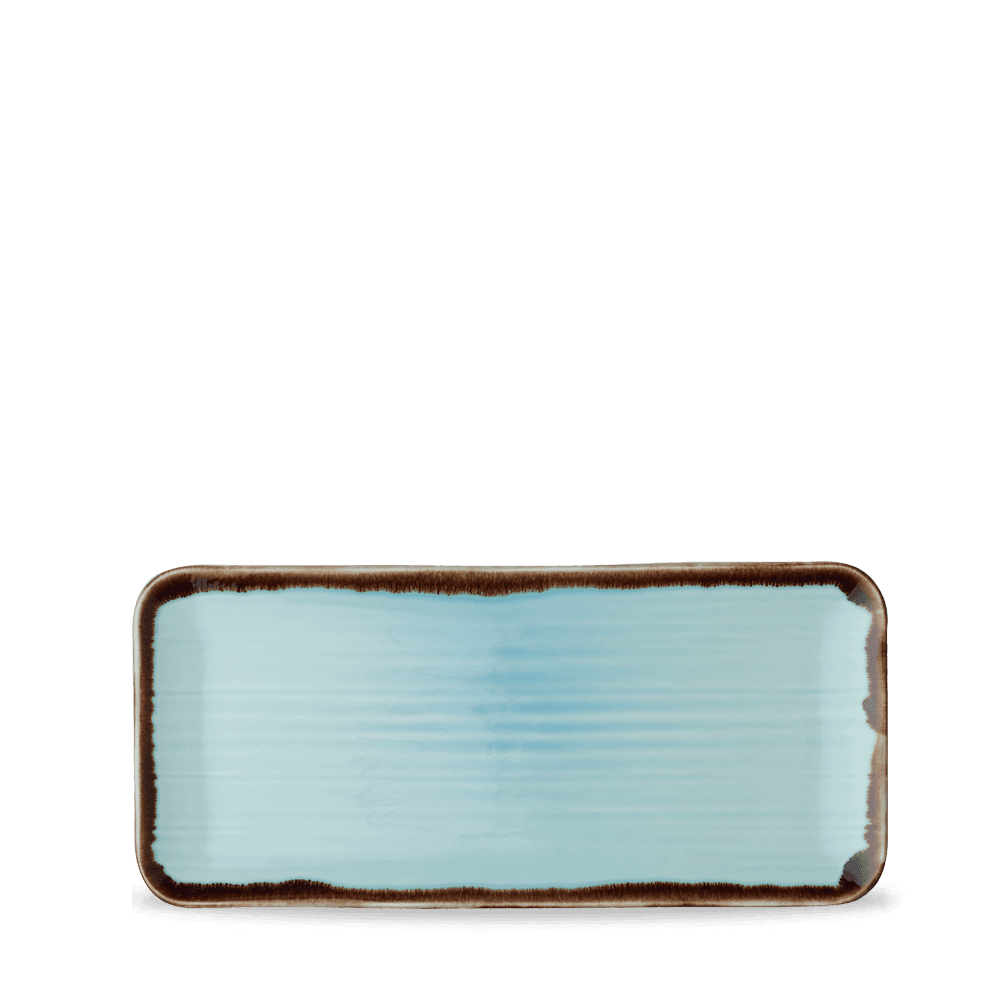 Harvest Turquoise Organic Coupe Rect Platter 13 3/4X6 1/4"