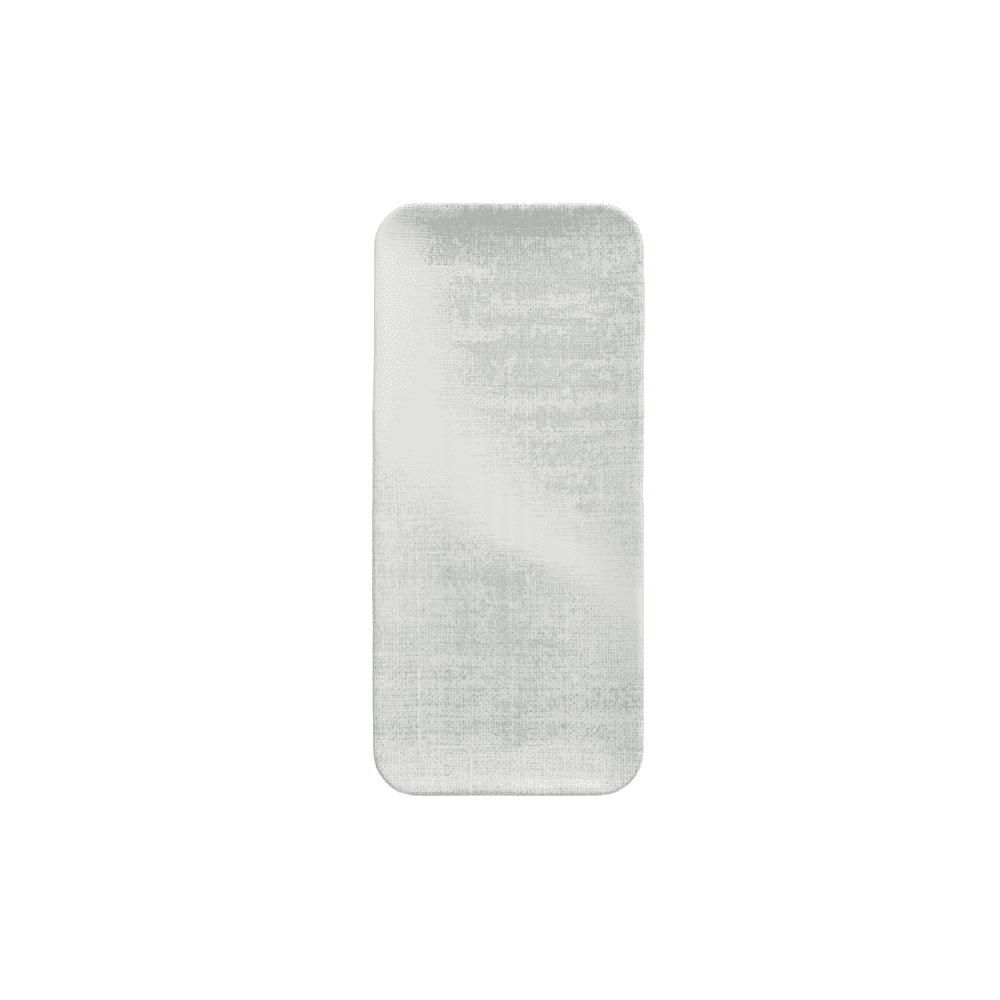 Makers Collection Jute Grey Organic Coupe Rect Platter 13 3/4X6 1/4"
