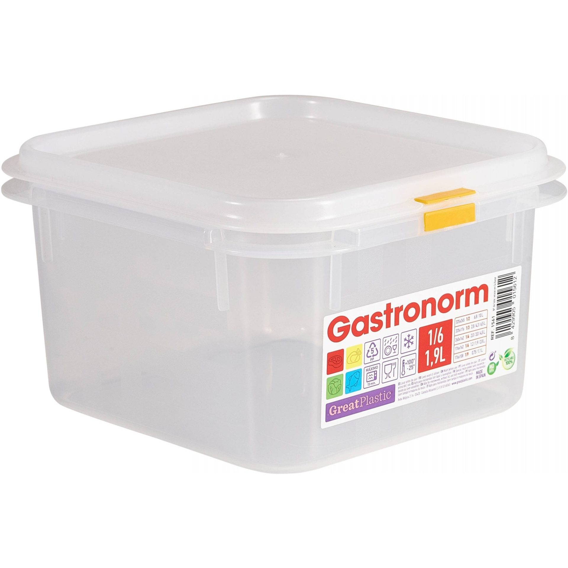 Clear Polypropylene Container GN1/6 100mm