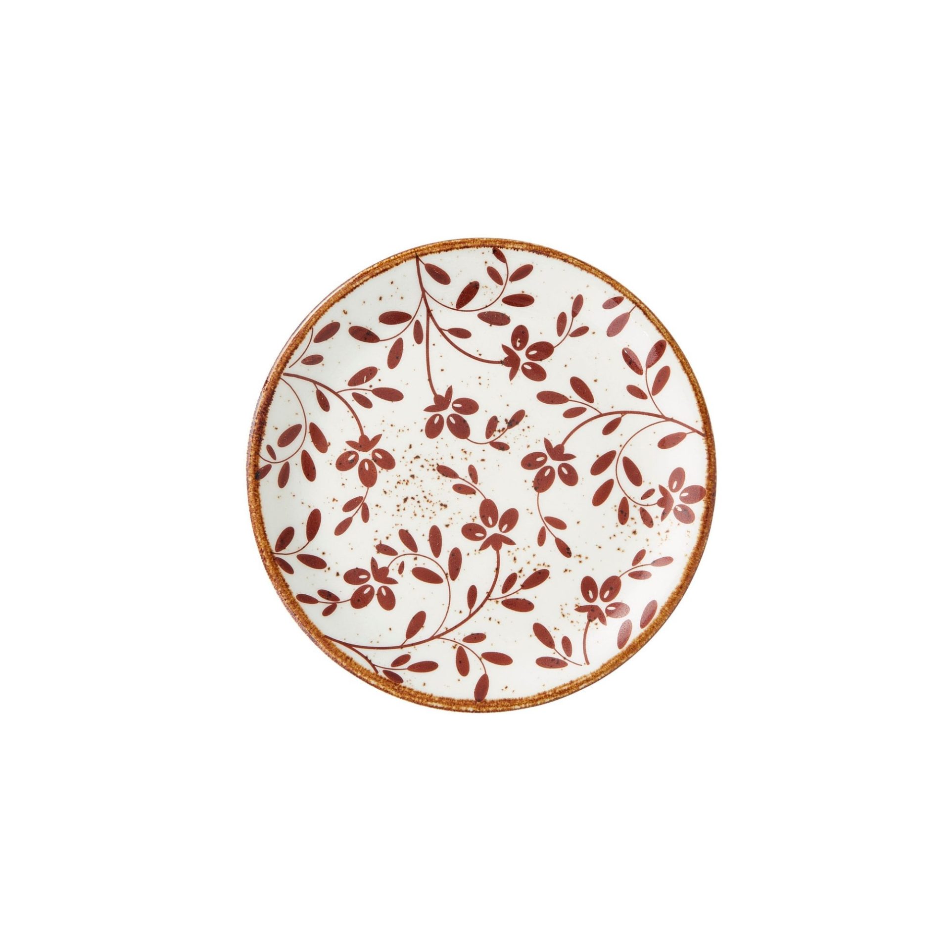 Flora Brown Plate Coupe 15.25cm 6"