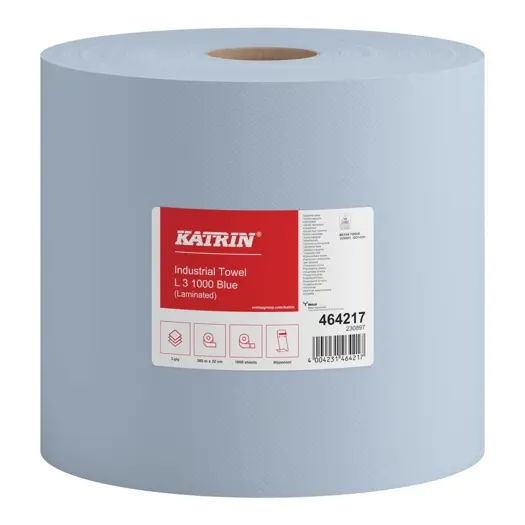 Katrin 3Ply Wiper Roll 1000 Sheets Blue