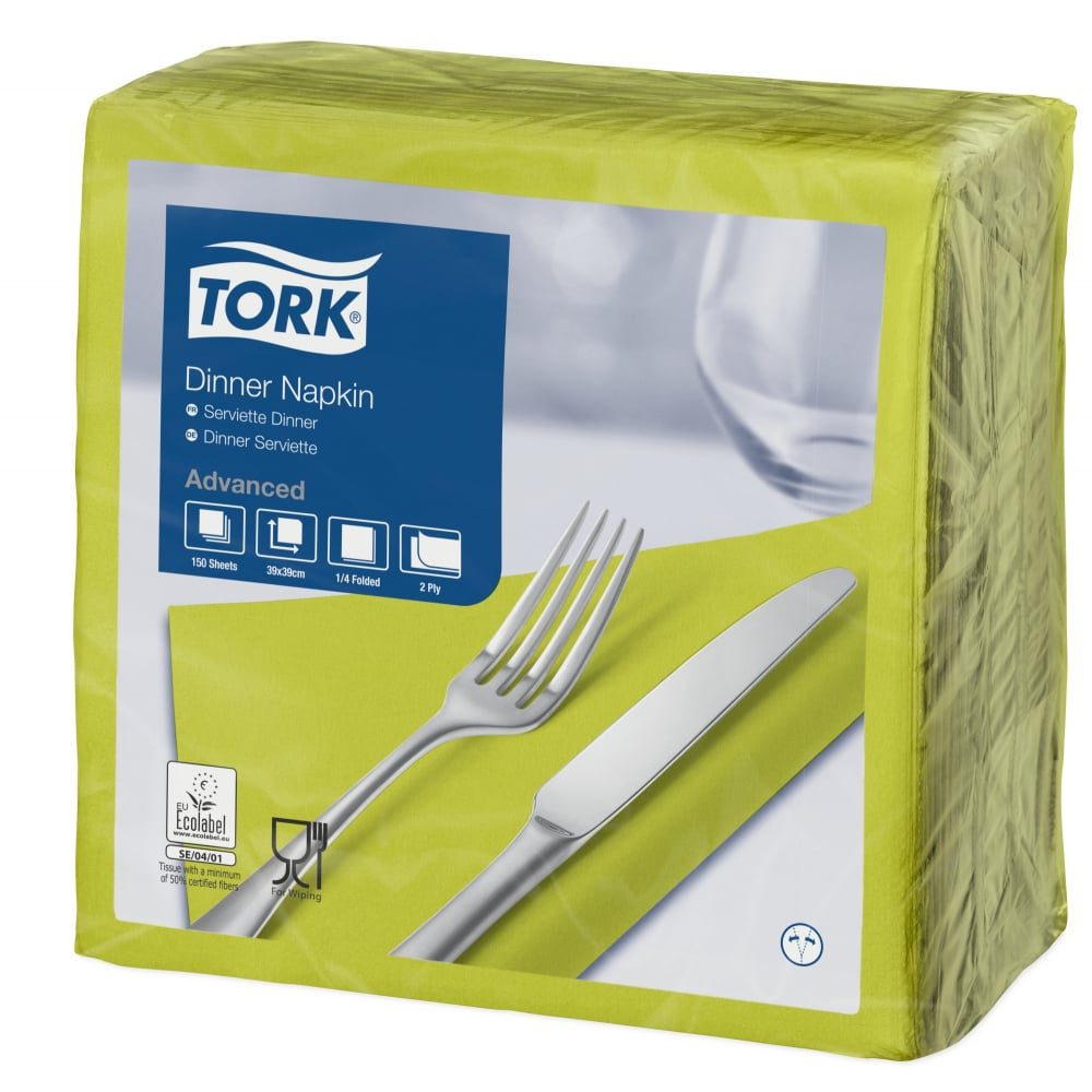 Lime Dinner Napkin 2ply 4-Fold (24cm x 24cm)