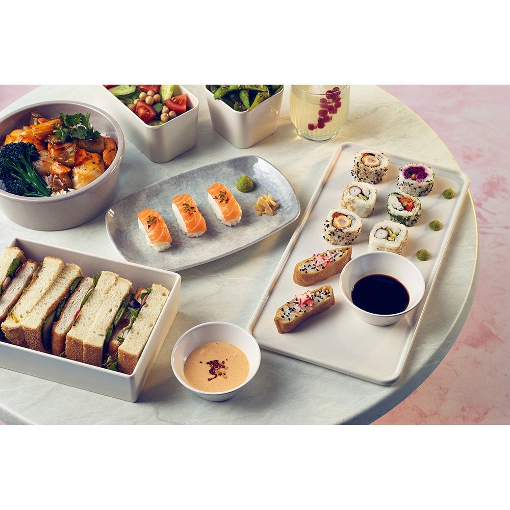 White Tokyo Melamine Bento Box Lid 34.8 X 18Cm - Image 2