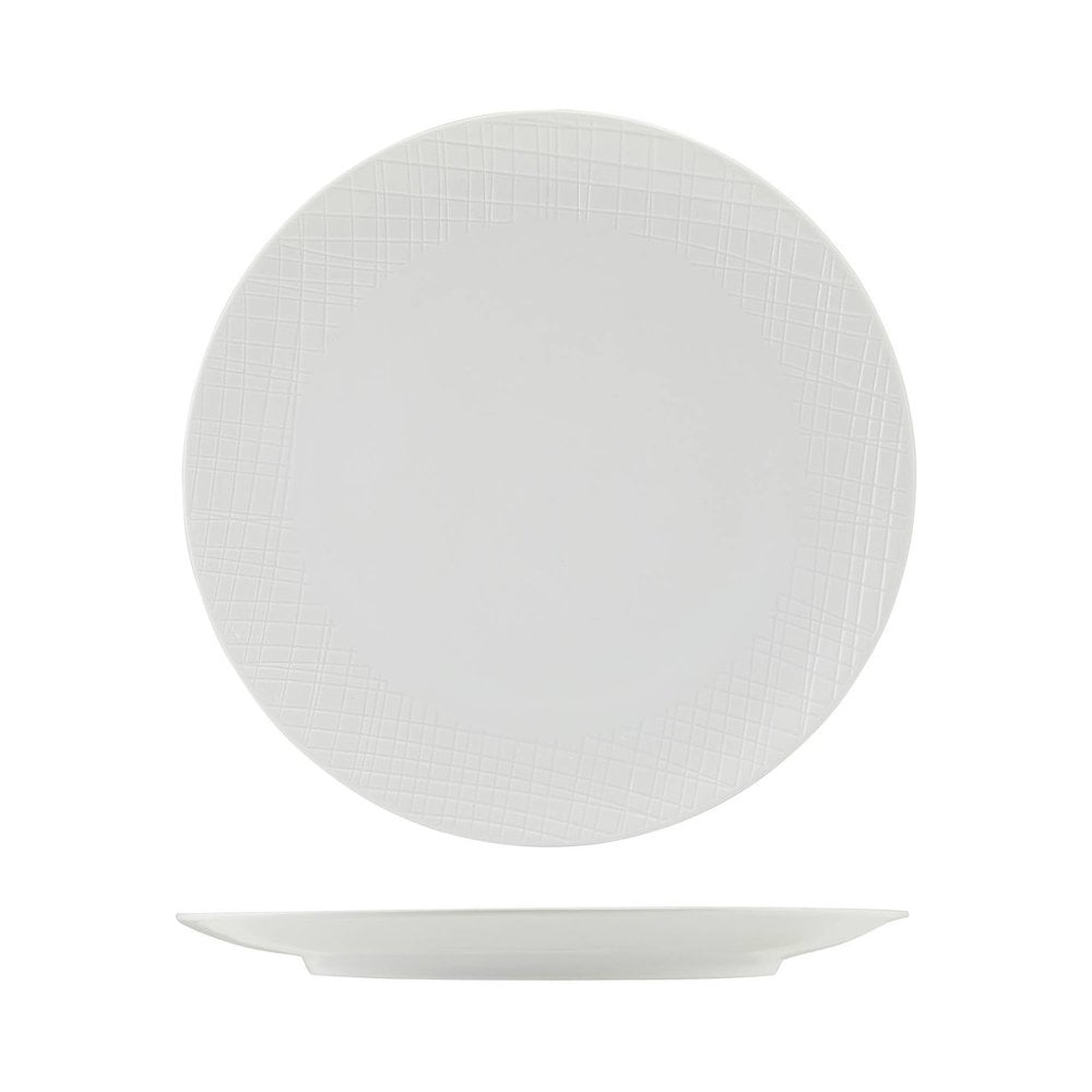 Incise Lavara Vitrified Porcelain Coupe Plate 25.5cm