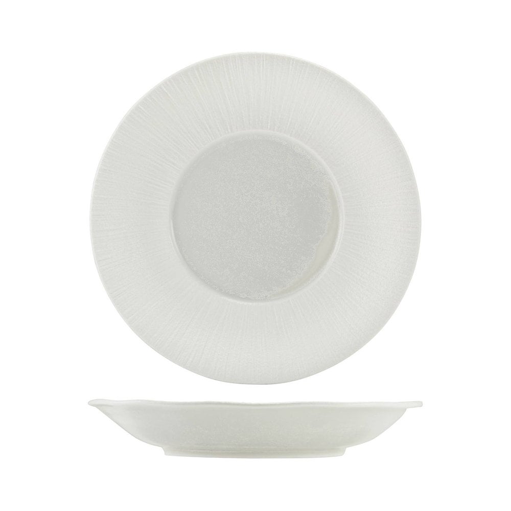 Incise Lucine Vitrified Porcelain Deep Winged Plate 26cm