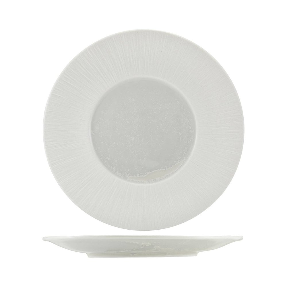 Incise Lucine Vitrified Porcelain Winged Plate 28.5cm