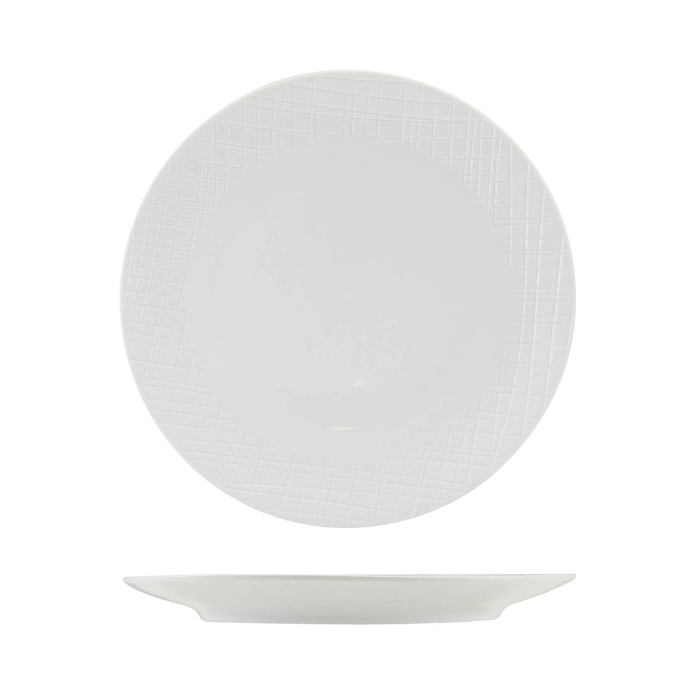 Incise Lavara Vitrified Porcelain Coupe Plate 23cm