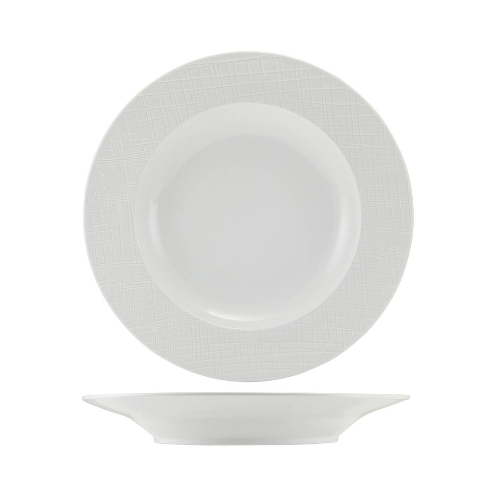 Incise Lavara Vitrified Porcelain Winged Pasta Bowl 28.5cm