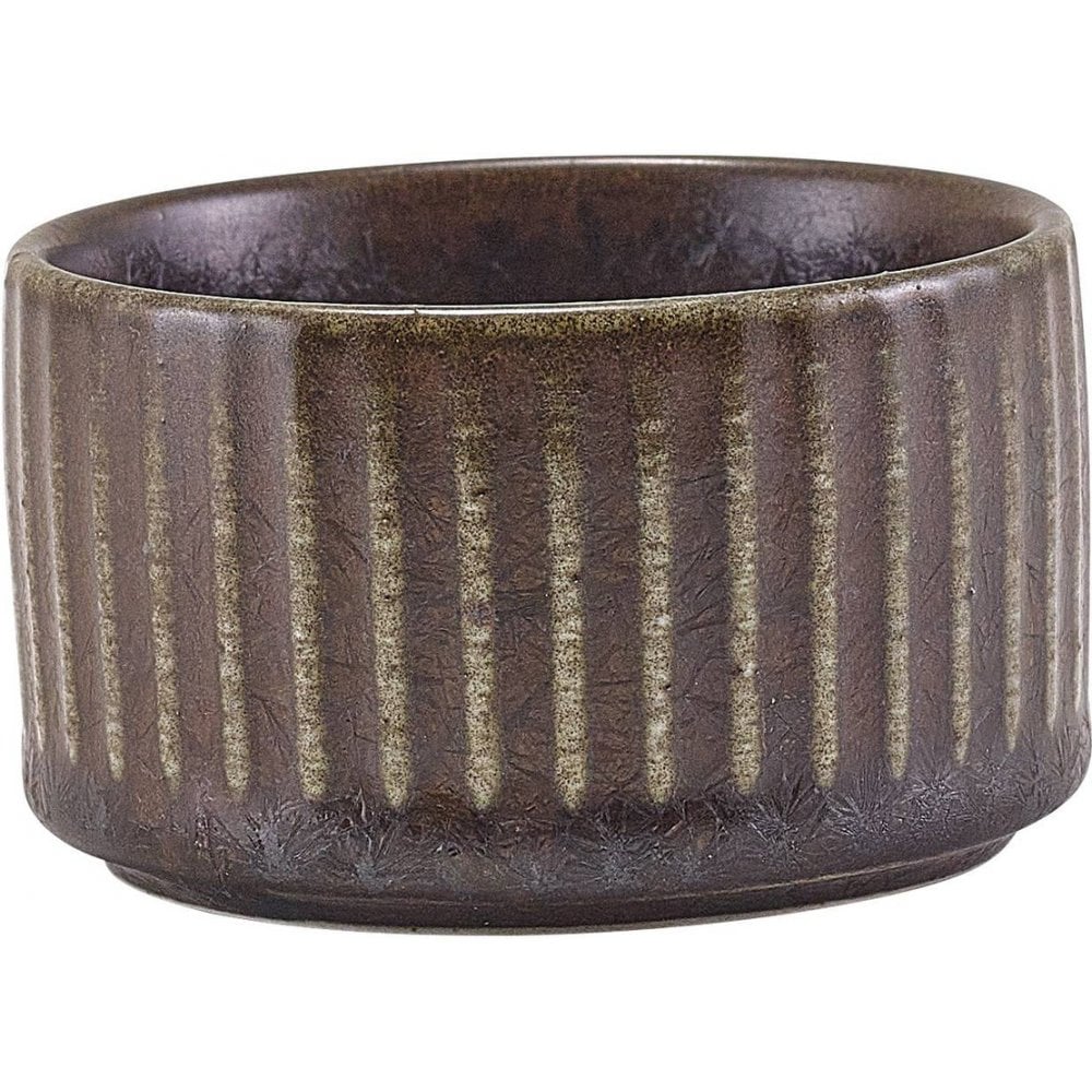 Terra Black Vitrified Porcelain Fluted Ramekin 7cl/2.5oz